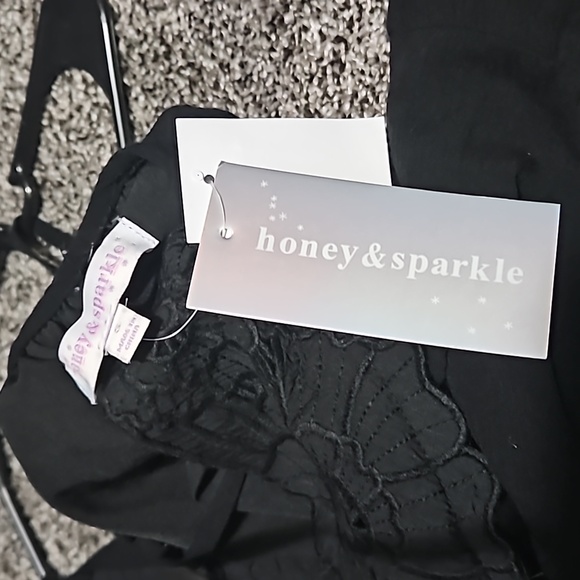 Honey and sparkle black spaghetti strap dress size small - Picture 3 of 3